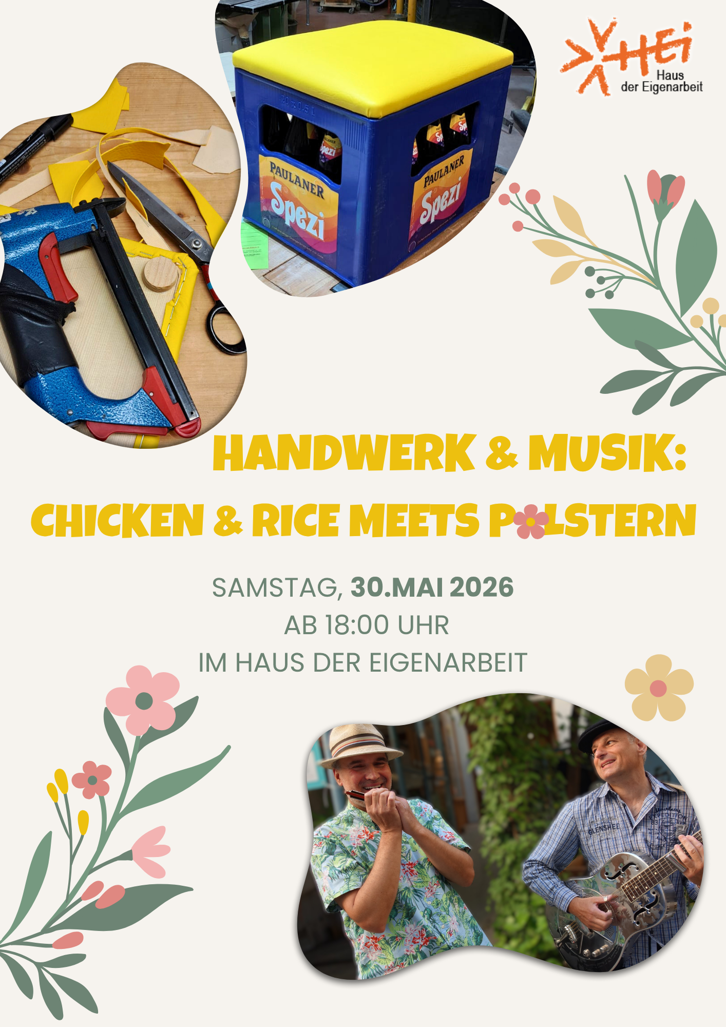 Handwerk & Musik: Chicken & Rice meets Polstern